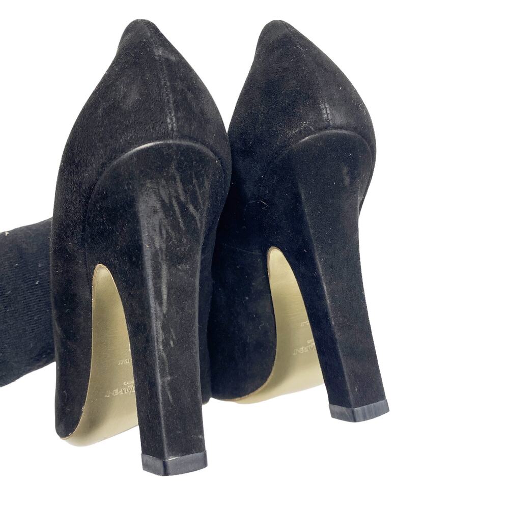 YSL Yves Saint Laurent Womens Size 8 Mae Gold Cap Square Toe Pumps - Picture 8 of 9